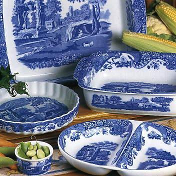 Spode Blue Italian Round Covered Deep Dish