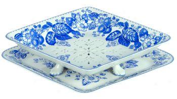 Spode Blue Room Signature Pierced Strawberry Basket