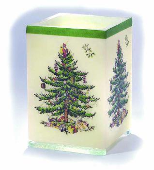 Spode Christmas Tree Hurricane Candke Lamp