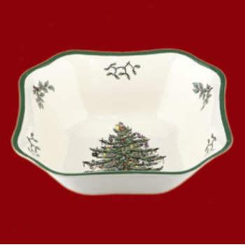 Spode Christmas Tree Square Salad Bowl