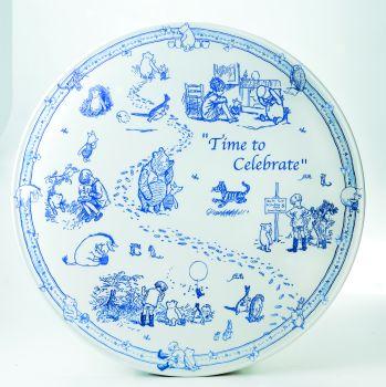 Spode Classic Pooh Blue Time To Celebrate Cake Plate