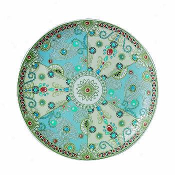 Spode Jewel Turquoise & Pearls Coupe Plate