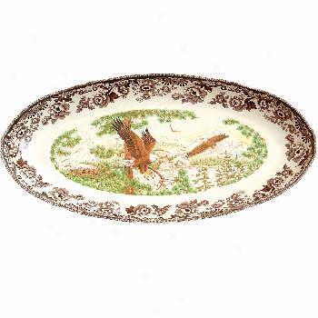 Spode Woodland American Eagle Fish Dish