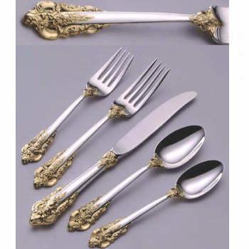 Wallace Gold Grande Baroque Sterling Silver Fish Fork Hollow Handle