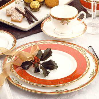 Waterford Porcelain Holiday Ribbons Saucer
