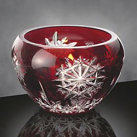 Waterford Crystal Red Snow Crystals Votive