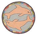 American Cottage Rugs Children Round Dolphin Blue Area Rugs