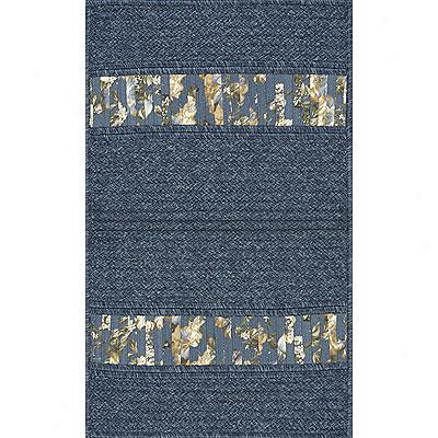 Ams Imports Denim Floral 11 X 14 Denim Floral Blue Ribbon Area Rugs