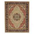 Capel Rugs Burma Silk- Tabriz Medallion 8x9 Linenblack Area Rugs