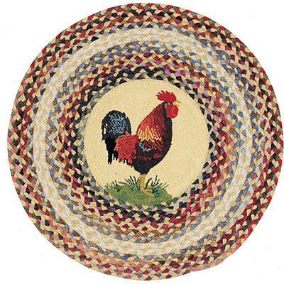 Capel Rugs Somewhere In Time 5 Ft Round Ella Rooster Area Rugs