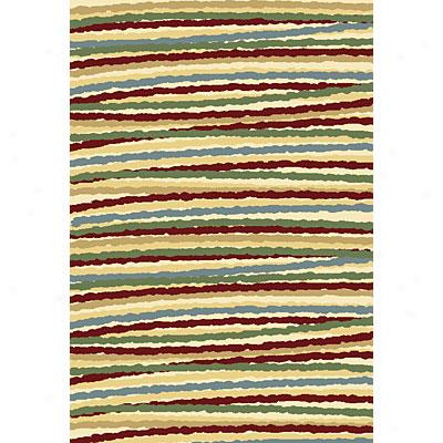 Central Oriental Inspirationz - Fiesta Stripe 3 X 5 Fiesta Stripe Red Area Rugs