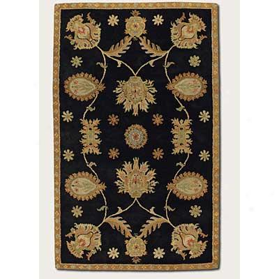 Couristan Dynasty 5 X 8 All Over Persian Vine Black Area Rugs