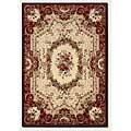 Couristan Everest 2 X 4 Floral Savonnerie Burgundy Black Area Rugs