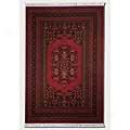 Couristan Gem 7 X 10 Multi Border AfghanB ordeaux Area Rugs