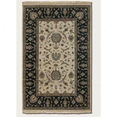 Couristan Jangali 5 X 8 All Over Isfahan Antiqje Ivory Black Area Rugs