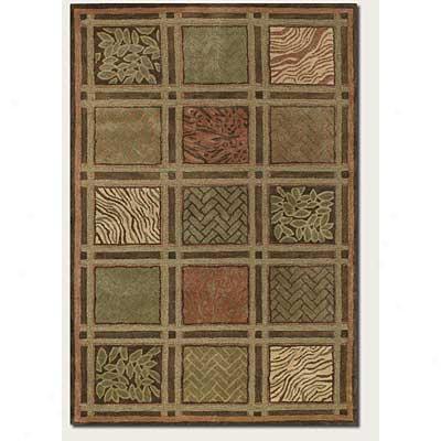 Couristan Keya 5 X 8 Basketweave Collage Olive Area Rugs