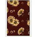 Couristan Lotus Garden 10 X 14 Gerber Daisy Burgundy Area Rugs