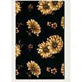 Couristan Lotus Garden 2 X 5 Gerber Daisy Black Area Rugs