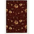 Couristan Lotus Garden 5 X 7 Kamala Scroll Burgundy Area Rugs