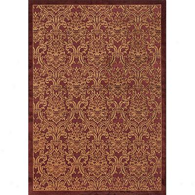 Couristan Pave 5 X 8 Petite Damask Garnet Gold Area Rugs