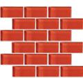 Crossville Glass Blox Brick Inlaid Flame Tile & Stone