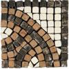 Datile Tumbled Decorative Mosaics Rojo/marfil/emperador Serpentine Corner Tile & Stone