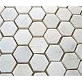 Rhombus Tech Glass Marble Series Hexagon Honed Mosaic White Statuary Tile & Stone