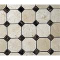 Diamond Tech Glass Marble Series Octagon Mosaic Crema Marfil/emperador Dot Tile & Stone