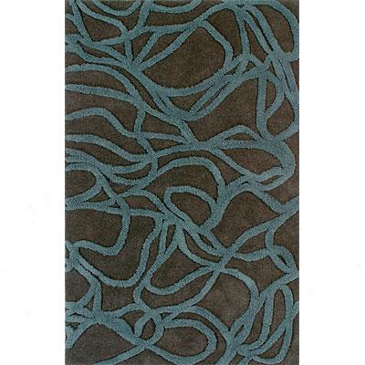 Dynamic Rugs Aria 4 X 6 Brown Aqua Area Rugs