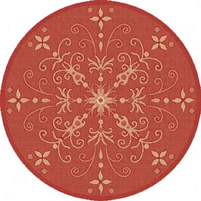 Dynamic Rugs Piazza 5 Round Red Area Rugs