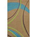 Alien Accents Festival Waves 8 X 10 Tan Area Rugs