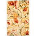 Kas Oriental Rugs. Inc. Catalina 2 X 8 Magnolia Catwlina Ivory Calla Lillies Area Rugs