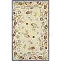 Kas Oriental Rugs. Inv. Colonial 4 X 5 Colonial Lt. Green Seashell Fun Yard Rugs