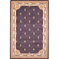 Kzs Oriental Rugs. Inc. Jewel 8 Round Jewel Grape Fleur-de-lis Area Rugs