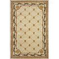 Kas Oriental Rugq. Inc. Jewel 8 Round Jewel Antique Ivory Fleur-de-lis Area Rugs