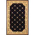 Kas Oriental Rugs. Inc. Jewel 5 X 8 Jewel Black Fleur-de-ls Area Rugs