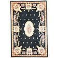 Kas Oriental Rugs. Inc. Ruby 3 X 5 Ruby Black Fleur-de-lis Aubusson Region Rugs