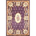 Kas Orienta lRugs. Inc. Ruby 5 X 8 Ruby Plum Fleur-de-lis Aubusson Yard Rugs