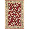 Kas Oriental Rugs. Inc. Veranda 3 X 5 Veranda Red/beige Bamboo Treplis Area Rugs