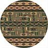 Milliken Wide Ruins 8 Round Autumn Wood Area Rugs