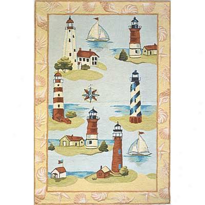 Momeni, Inc. Coastal 8 X 11 Coastal Blue Area Rugs