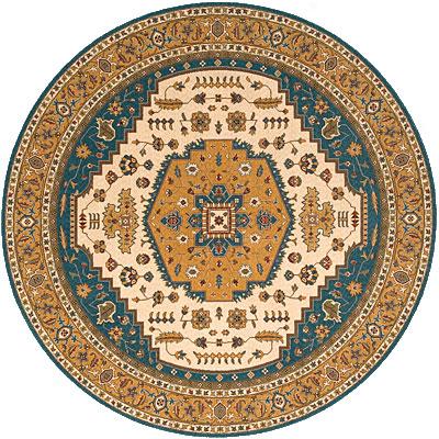 Momeni, Inc. Persian Garden 8 Round Teal Blue Area Rugs