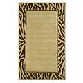 Nejaad Rugs African Safari 4 X 6 Zebra Border Beige/brown Area Rugs