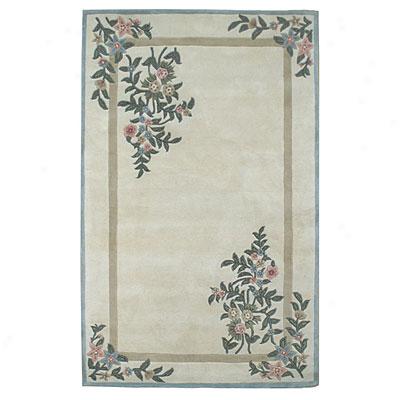 Nejad Rugs Floral Garden 6 X 9 Floral Corners Ivory/blue Area Rugs