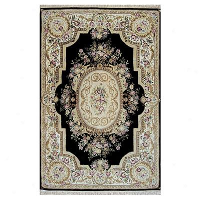 Nejad Rugs French Elegance 8 X 10 Aubuson Black/ivory Area Rugs