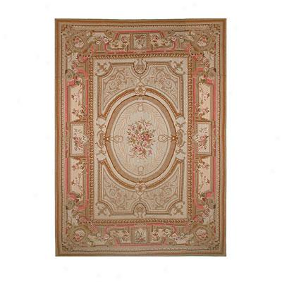 Nejad Rugs Grandeur 8 X 10 Needlepoint Aubuson Gold/coral Area Rugs