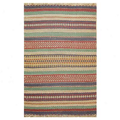 Nejad Rugs Santa Fe 8 X 10 Seagrass Stripes Multi/ivory Area Rugs