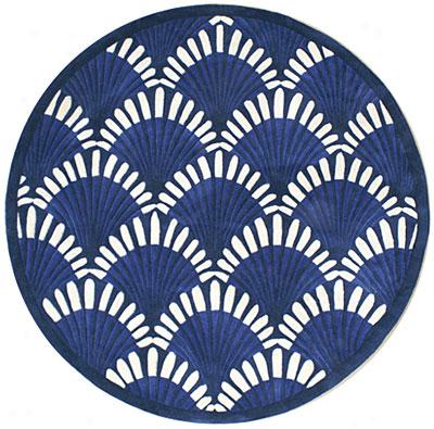 Nejad Rugs Shells Nouveau 5 Round Navy Area Rugs