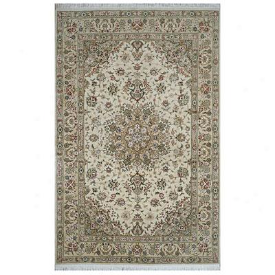 Nejad Rugs Silk & Wool 4 X 6 Tabriz Ivory/beige Area Rugs