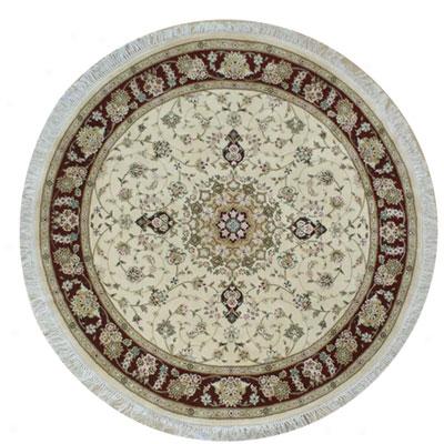 Nejad Rugs Silk & Wool 6 Sur~ Tabriz Ivory/burgundy Area Rugs